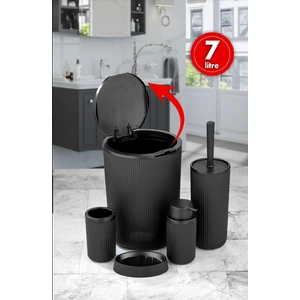 5 Parça Siyah Banyo Seti –Kostas Serisi- Modern ve Şık