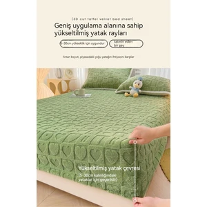 Fashion Boutique Kışlık Kalınlaştırılmış Pazen Tafta Koruyucu Yatak Örtüsü - Beyaz (Yurt Dışından)