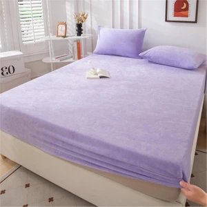 Fashion Boutique Kış Kalınlaştırılmış Süt Pazen Yatak Başlığı Üç Parçalı Yatak Örtüsü Koruyucu Hafif Lüks Cilt Dostu Gri Kaymaz (Yurt Dışından)