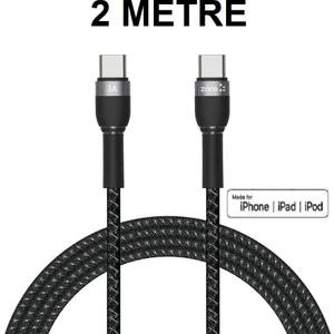 İPHONE15/15 PRO/15PLUS/15 Pro Max Serileri Uyumlu Type-C To Type-C Yeni Nesil Hızlı Şarj Kablosu Hasır Örgü Şarj Kablosu