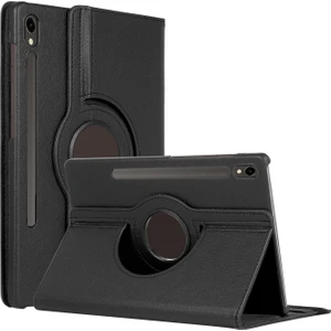 Samsung Galaxy Tab S9 X710 Kılıf 360 Rotating Stand Deri Siyah