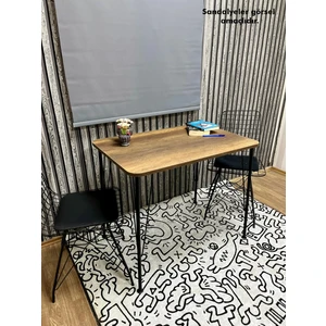 Siyah Metal Ayaklı 60X90 Barok Mutfak-Balkon-Çalışma Masası