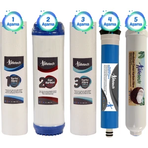 LifeTech 5 Aşama Full Filtre Seti (Membran Filtreli)