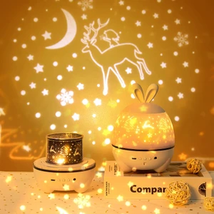 Dahui Star Yıldız Projektör Gece Lambası Yatak Odası Başucu Çocuk Odası Yaratıcı Romantik Rüya Döndürme LED Gece Lambası (Yurt Dışından)