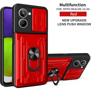 Oppo Realme 10 4g Için Zil Standı ve Kart Yuvalı Darbeye Dayanıklı Telefon Kılıfı (Yurt Dışından)