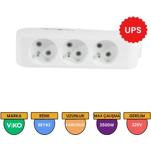 Klemensli UPS Topraklı Çocuk Korumalı Üçlü Priz