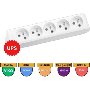 Klemensli UPS Topraklı Çocuk Korumalı Beşli Priz