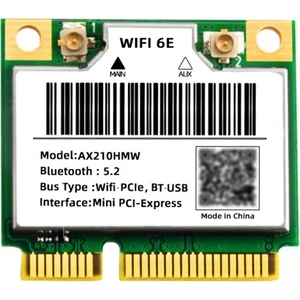 Wifi 6e AX210HMW Mini Pcıe Wifi 6 Wifi Kartı AX210 5374MBPS Bluetooth5.2 802.11AX 2.4g/5g/6g Wifi6 Kablosuz Adaptör (Yurt Dışından)