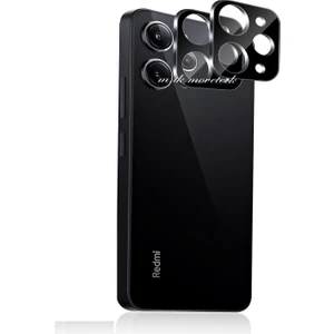 M.TK Moveteck Xiaomi Redmi 12 Uyumlu Kamera Lens Koruyucu Cam Tam Kaplar Çizilmez Darbe Emici Siyah