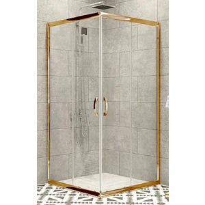 Duşakabin Kare Altın Profil 5mm Şeffaf Cam H:190 cm