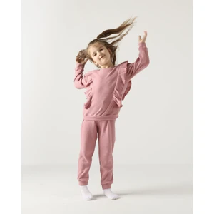 Fırfırlı Pamuklu Uzun Kollu Alt Üst Ikili Kız Çocuk Takım