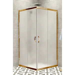 Duşakabin Kare Altın Profil 5mm Buzlu Cam Yükseklik 190 cm