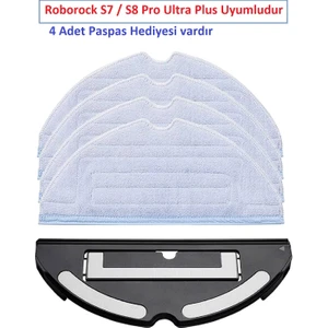Lin Grup Roborock S7+ / S8+ Ultra Pro Uyumlu Mop Tutucu Aparat ve 4 Adet Paspas