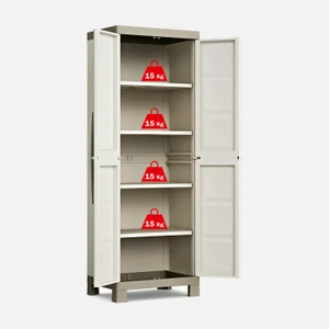 Evinizin Atölyesi Fırçalıklı Plastik Dolap, Mutfak Dolabı, Bahçe Dolabı, Balkon Dolabı, Hizmet Dolabı, Erzak Dolabı