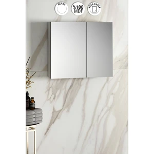 Çiğdem 80 cm Beyaz Mdf Aynalı Asma Banyo Üst Dolabı