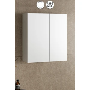 Çiğdem 65 cm Beyaz Mdf Aynalı Asma Banyo Üst Dolabı