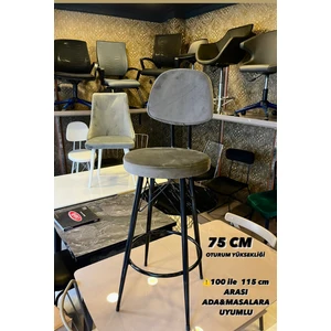 Yeni Dolce Bar Sandalyesi 75 cm Babyface KUMAŞ.100 ILE115 cm Arası Ada &masalara  Uyumlu