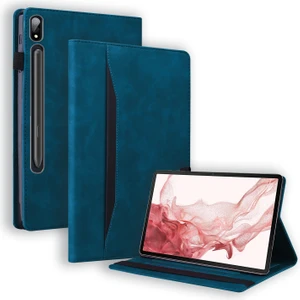 Samsung Galaxy Tab S9 Ultra Pu Deri Tablet Cüzdan Kapak Kalem Tutucu Döngü Tablet Kılıfı Stand (Yurt Dışından)