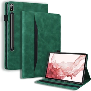 Samsung Galaxy Tab S9 Ultra Pu Deri Tablet Cüzdan Kapak Kalem Tutucu Döngü Tablet Kılıfı Stand (Yurt Dışından)