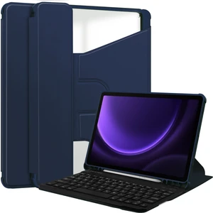 Samsung Galaxy Tab S9 Fe Kasa Deri+Bluetooth Klavye ile Akrilik Döner Stand Kapağı (Yurt Dışından)