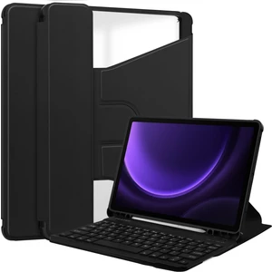 Samsung Galaxy Tab S9 Fe Kasa Deri+Bluetooth Klavye ile Akrilik Döner Stand Kapağı (Yurt Dışından)