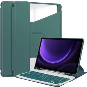 Samsung Galaxy Tab S9 Fe Kasa Deri+Bluetooth Klavye ile Akrilik Döner Stand Kapağı (Yurt Dışından)