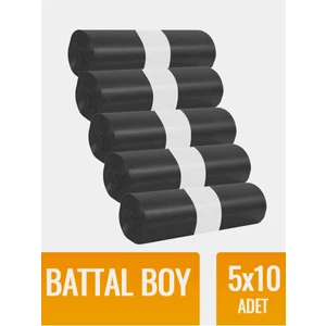 Çöp Torbası Battal Boy 10’lu 5 Rulo Kalın 72X95 Çöp Poşeti