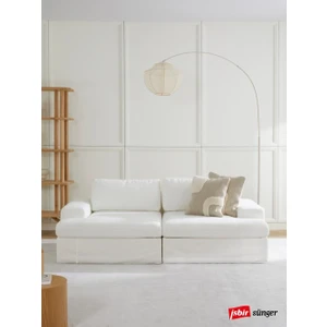 Mode Siesta Pro Kuş Tüyü Kanepe 2 Modül 01 Kırık Beyaz Keten Kumaş Işbir Sünger (Dairenize Teslim)