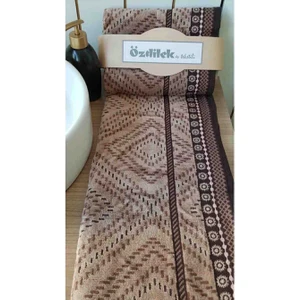 (2 Adet) Venna Kadife El Yüz Havlusu 50X90 cm Kahve