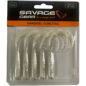 Savage Gear Lb Sandeel Curltail 10CM 5gr 5ADET Silikon Yem (Pearl Silver)
