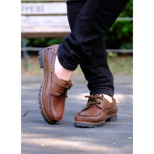 Gür Moda Dexter Tarzı Hakiki Deri Taba Renk Günlük Ortapedik Ayakkabı