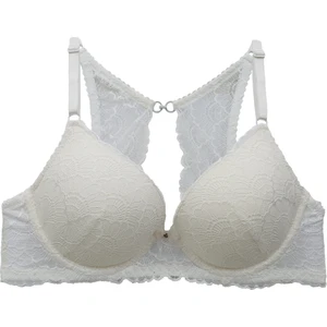 Pierre Cardin 2'li Ekonomik Paket Ekru Yeşil 6808 Rome Yarı Destekli Sırt Detay Dantelli Sütyen Set