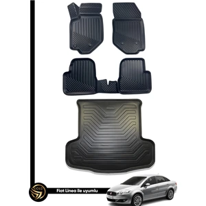 Fiat Linea 3D Havuzlu Oto Paspas ve Bagaj Havuzu Dizayn Seti