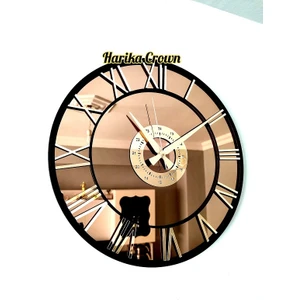 Harika Crown Gerçek Aynalı Dekoratif Duvar Saati (40- 50 Cm)