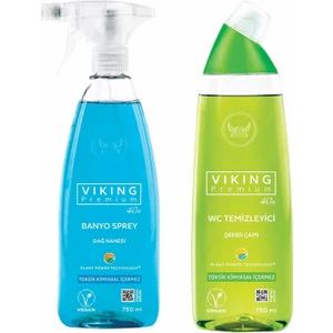 Premium 2'li (Banyo Spreyi Dağ Nanesi , Wc Temizleyici Şeker Çamı) Paket 750 ml
