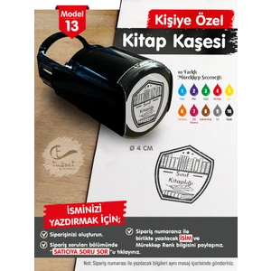 Tuğset Etiket Kişiye Özel Isim Yazılı Kitap Kaşesi - Isme Özel Kitap Mühürü M13-T656