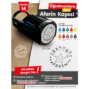 Tuğset Etiket Öğretmenlere Özel Aferin Kaşesi - Aferin Mühürü M14-T657