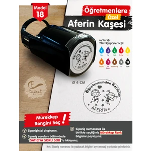 Tuğset Etiket Öğretmenlere Özel Aferin Kaşesi - Aferin Mühürü M18-T661