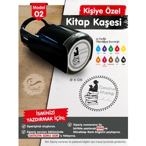 Tuğset Etiket Kişiye Özel Isim Yazılı Kitap Kaşesi - Isme Özel Kitap Mühürü M2-T645