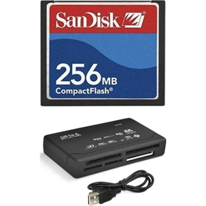 256 MB Compact Flash Hafıza Kartı - USB 2.0 Cf Kart Okuyucu