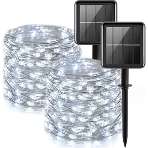 Lx-2pcs Solar Bakır Tel Dize Işık-Beyaz Işık (Yurt Dışından)