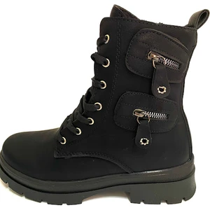 Siyah Kadın Bot Içi Kürklü Fermuarlı Kışlık Kadın Bot