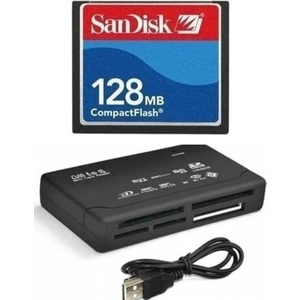 128 MB Compact Flash Hafıza Kartı - USB 2.0 Cf Kart Okuyucu