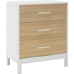 Adore Mobilya London 3 Çekmeceli Şifonyer-Meşe-Beyaz 73x88x45 Cm (Gxyxd)