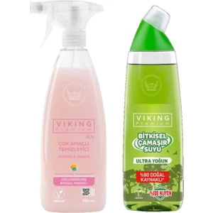 Premium 2'li (Çok Amaçlı Yüzey Temizleyici , Çamaşır Suyu Amber) Paket 750 ml
