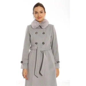 Yaka Kürk Kaşe Kaban