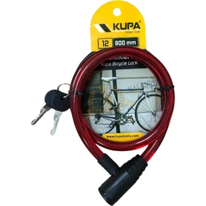Kupa Hırdavat Kupa Vinil Kaplı Esnek Çelik Bisiklet Kilidi 12 mm - 80 Cm.