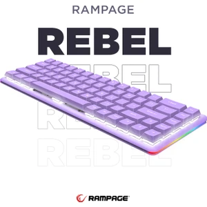 REBEL Mor Low Profile RED SWITCH US Layout Beyaz Işıklı Mekanik Gaming Oyuncu Klavye