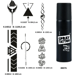 Airbrush Tattoo Şerit Sırt Bacak Spray Tattoo Geçici Dövme Seti Dark Sprey Dövme Kiti