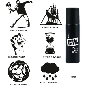 Airbrush Tattoo Dik Duruş Spray Tattoo Geçici Dövme Seti Dark Sprey Dövme Kiti